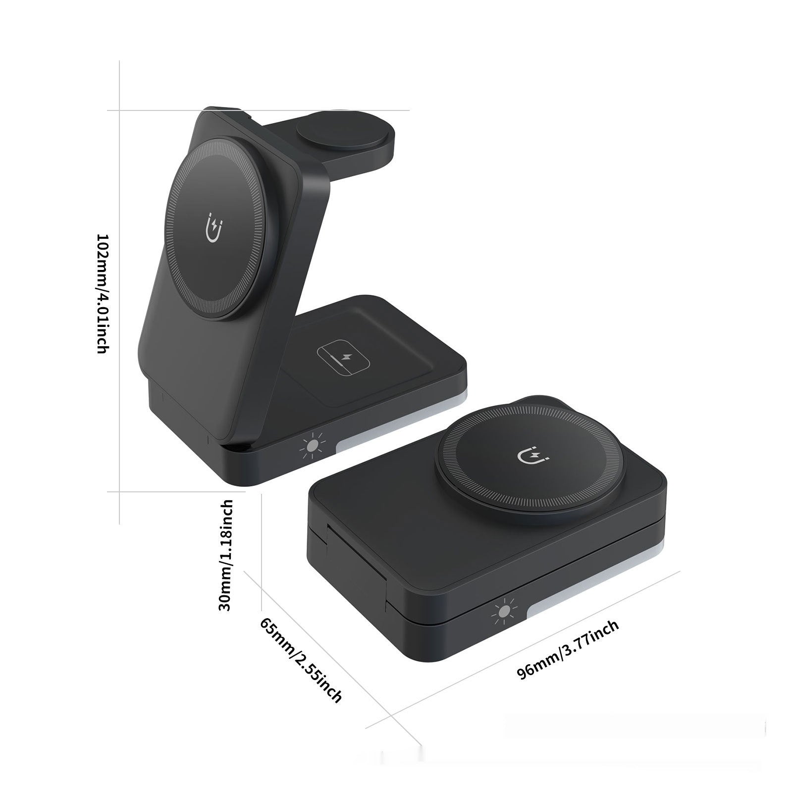 Foldable Portable 3-in-1 Wireless Charger