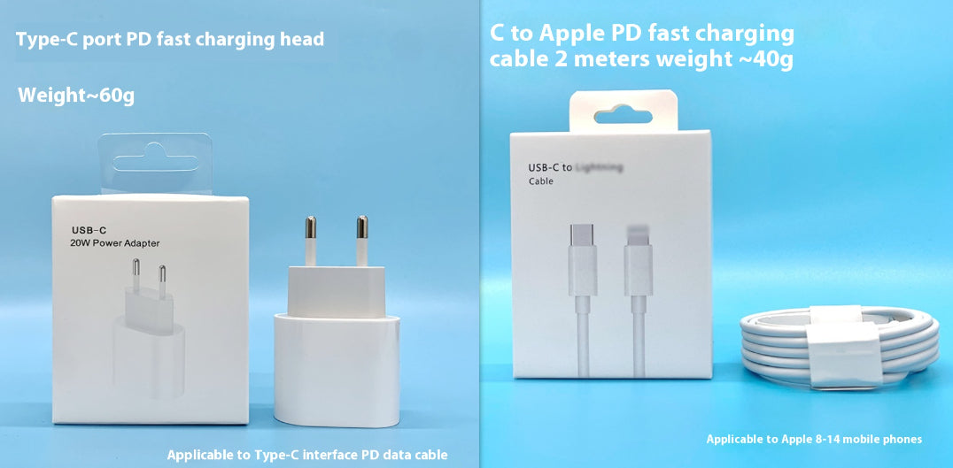 PD20w Charger 20W USB TYPE-C Charging Plug Data Cable